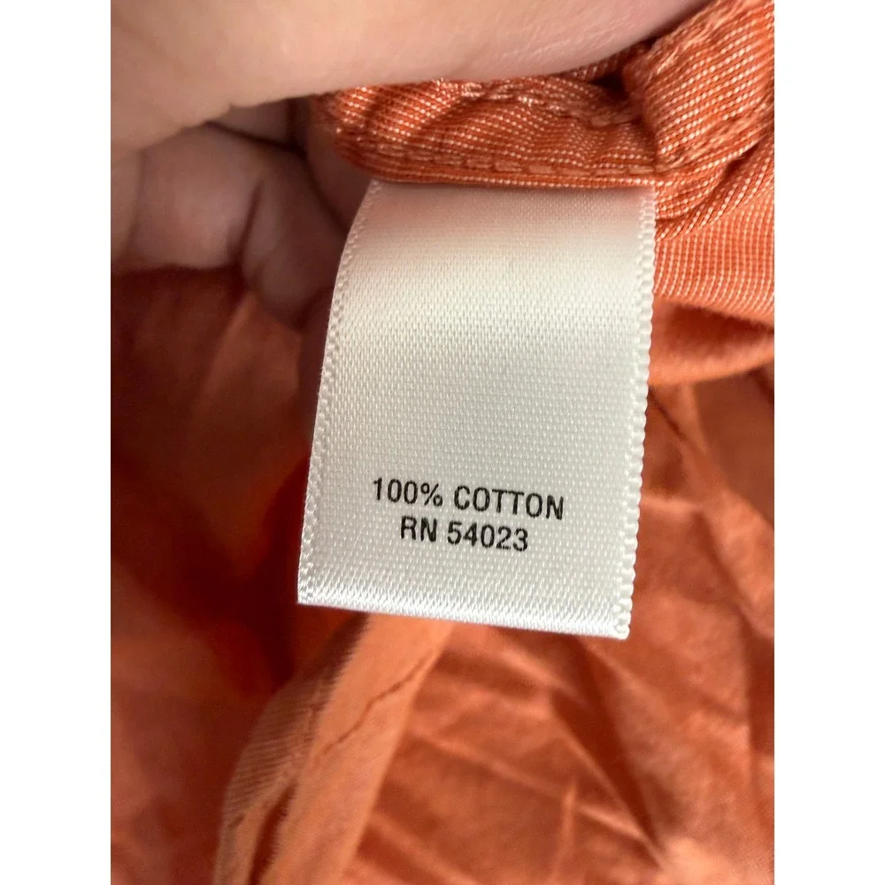 Banana Republic Sz L Soft Wash Tailored Slim Fit Button Down Shirt Orange LS Men